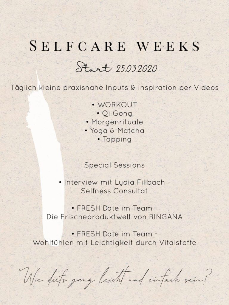 Selfcare Weeks Start 25.03.2020