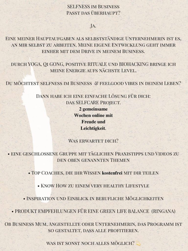 Selfcare Weeks Start 25.03.2020